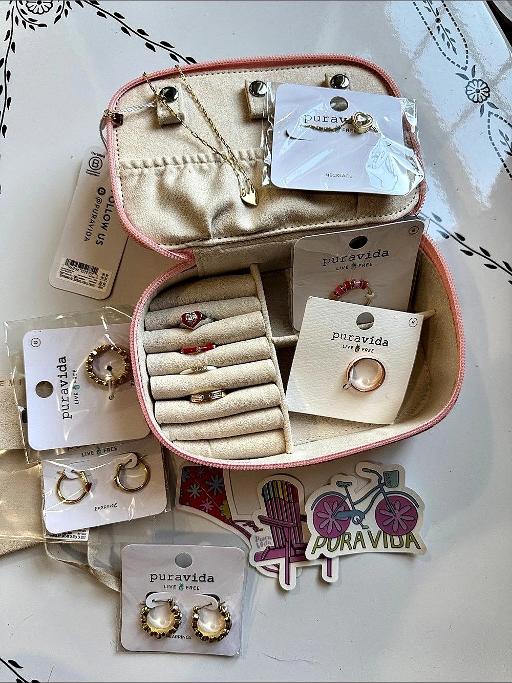 Pura Vida Jewelry Set in Pink & Gold NWT